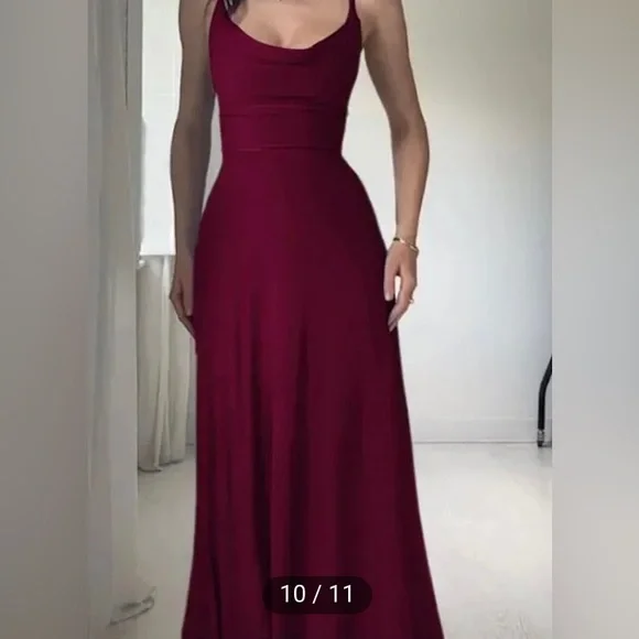 Dresses | Viral Snatched Maxi W Corset Laceup And Builtin Bra In Red Wine |  Poshmark